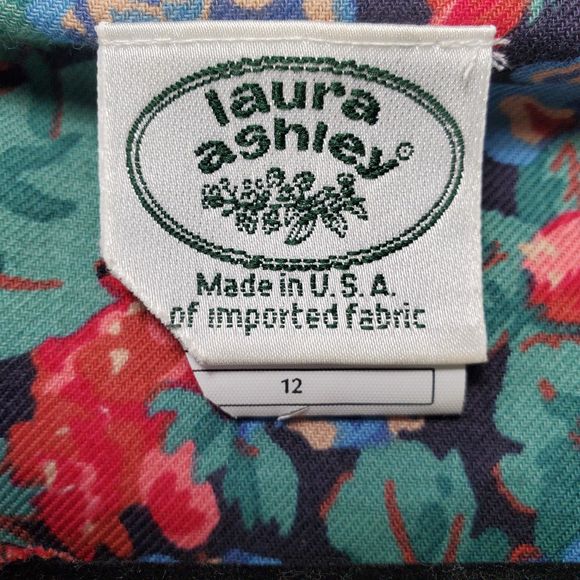 12 Vintage Laura Ashley Floral Midi Dress Cottagecore English Country - Picture 4 of 13